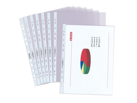 herlitz Pochette perforée, A4, 0,085 mm, transparent lisse