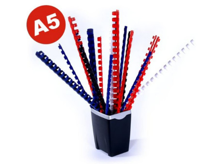 GBC Peigne à relier en plastique, A5, 14 boucles, 12 mm