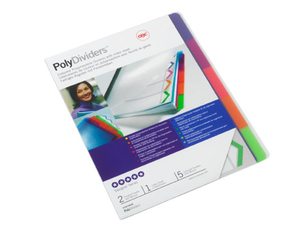 GBC Intercalaires en plastique PolyDividers, A4, 5 touches,