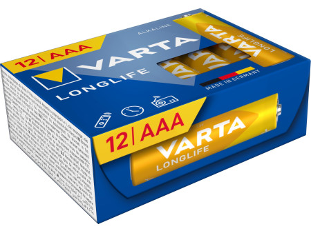 VARTA Pile alcaline Longlife, Micro (AAA), 12 pièces
