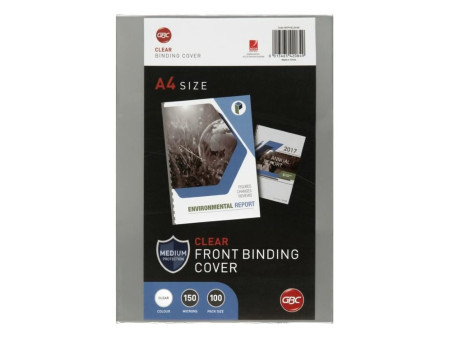 GBC Couverture de reliure HiClear, format A4, PVC, 0,15 mm
