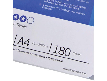GBC Couverture de reliure HiClear, format A4, PVC, 0,20 mm