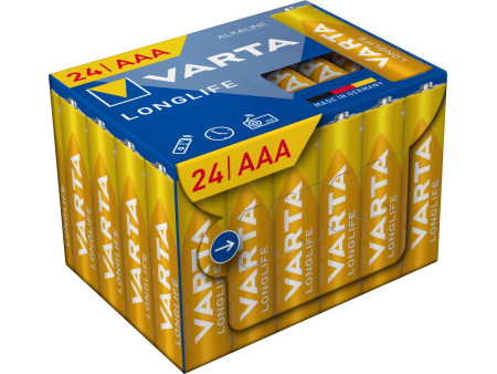 VARTA Pile alcaline Longlife, Micro (AAA), 24 pièces