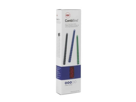 GBC Peigne à relier en plastique CombBind, A4, 10 mm, rouge