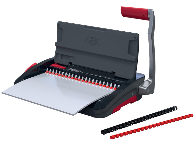 GBC Perforelieuse CombBind CB12, noir/rouge/argent