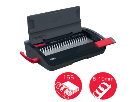 GBC Perforelieuse CombBind CB12, noir/rouge/argent