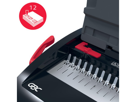 GBC Perforelieuse CombBind CB12, noir/rouge/argent
