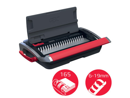 GBC Perforelieuse CombBind CB15, noir/rouge/argent