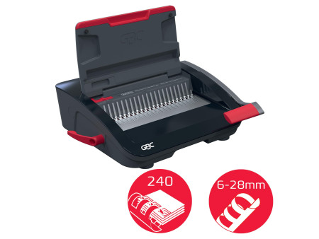 GBC Perforelieuse CombBind CB20, noir/rouge/argent