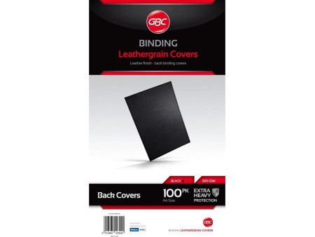 GBC Couverture de reliure Grain cuir, A4, 250 g/m2, noir