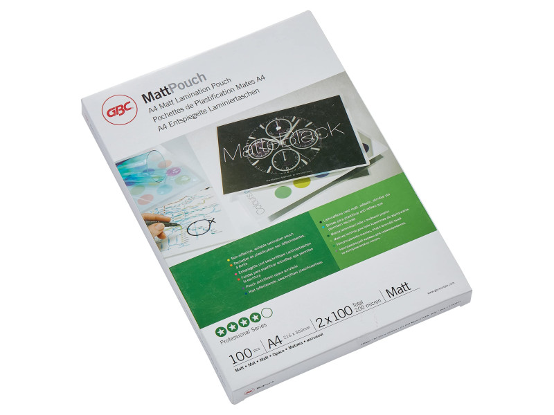 GBC Pochette de plastification format A4, mat, 200 microns