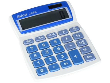 ibico Calculatrice de bureau 208X, écran LCD à 8 chiffres