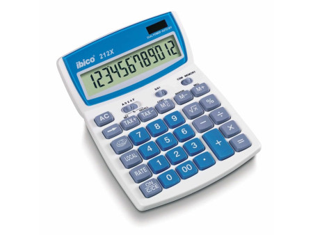 ibico Calculatrice de bureau 212X, écran LCD à 12 chiffres