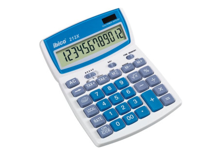 ibico Calculatrice de bureau 212X, écran LCD à 12 chiffres