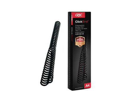 GBC Peigne à relier en plastique ClickBind, A4, 8 mm, noir