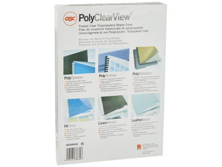 GBC Couverture de reliure PolyClearView, A4