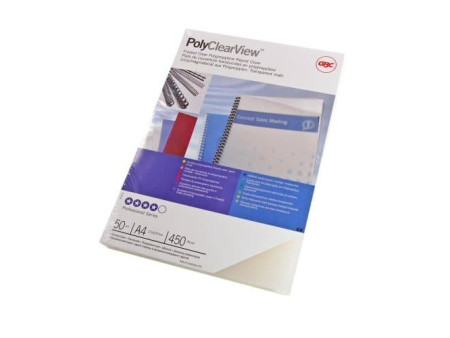 GBC Couverture de reliure PolyClearView, A4, 0,35 mm
