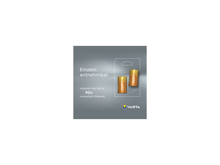 VARTA Pile alcaline Longlife, Mono (D), blister de 2
