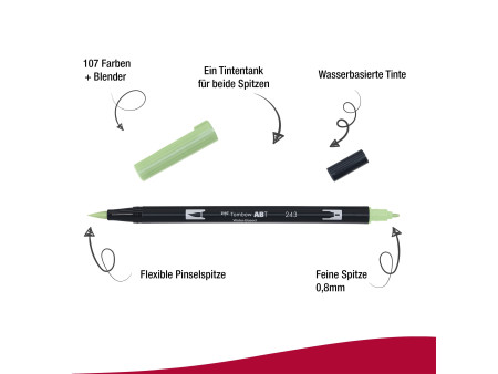 Tombow Feutre double pointe 'DUAL BRUSH PEN ABT', mint