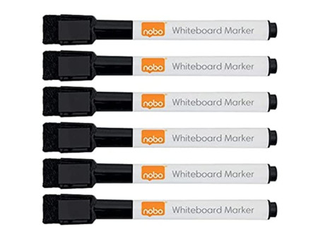 nobo Marqueur pour tableau blanc, set de 6, noir