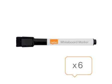 nobo Marqueur pour tableau blanc, set de 6, noir