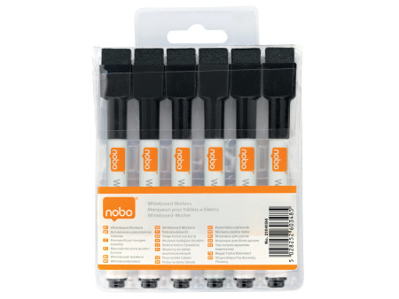 nobo Marqueur pour tableau blanc, set de 6, noir
