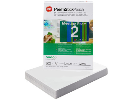GBC Pochette de plastification Peel'nStickPouch, A4