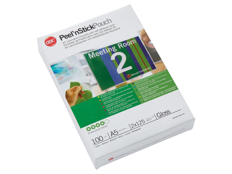 GBC Pochette de plastification Peel'nStickPouch, A5