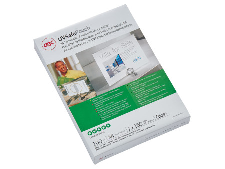 GBC Pochette de plastification UVSafePouch, A4, 300 microns