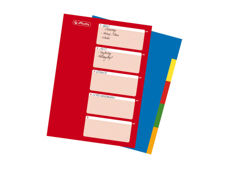 herlitz Intercalaires en plastique, uni, A4, 5 touches