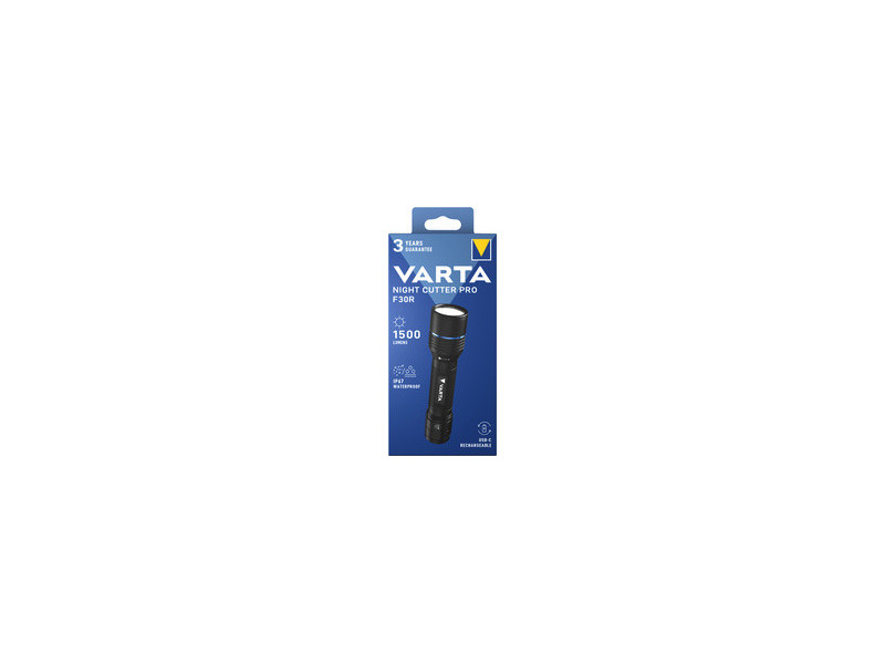 VARTA Lampe de poche premium 'NIGHT CUTTER PRO F30R', noir