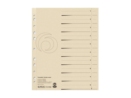herlitz Intercalaires, A4 extra large, en carte lustrée