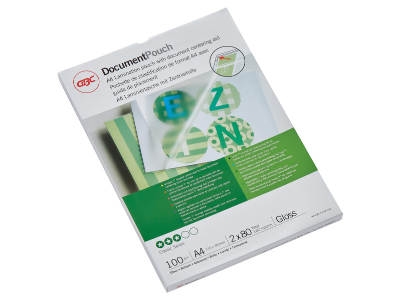 GBC Pochette de plastification, A4, brillant, 160 microns