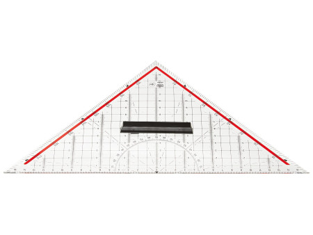 M+R Equerre géométrique, plexiglas, hypoténuse: 230 mm