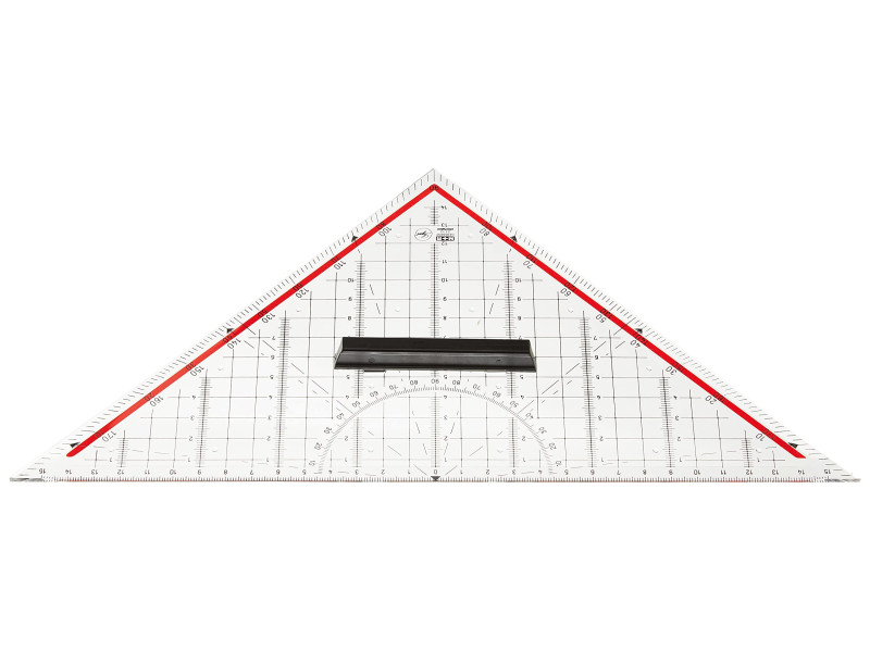 M+R Equerre géométrique, plexiglas, hypoténuse: 230 mm