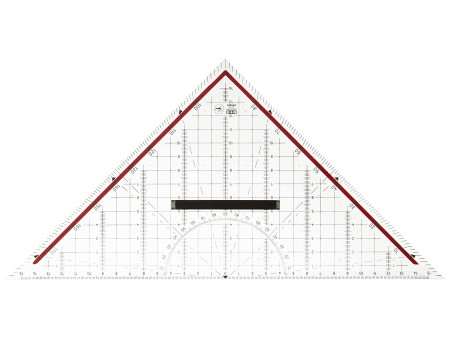 M+R Equerre géométrique, plexiglas, hypoténuse: 230 mm