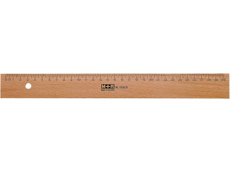 M+R Règle en bois, 300 mm, hêtre, avec insert métallique