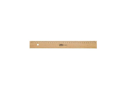 M+R Règle en bois, 500 mm, hêtre, avec insert métallique