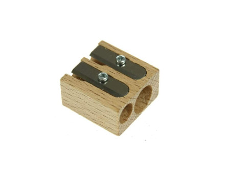 M+R Taille-crayon duo, en bois, forme de bloc