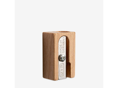M+R Taille-crayon, en bois, forme de bloc