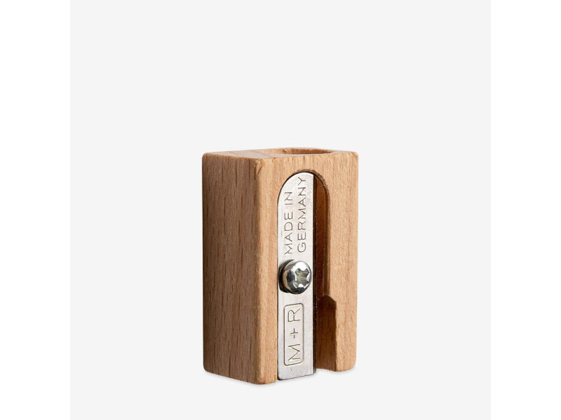 M+R Taille-crayon, en bois, forme de bloc