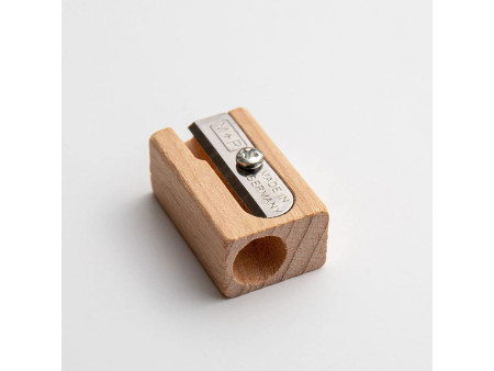 M+R Taille-crayon, en bois, forme de bloc