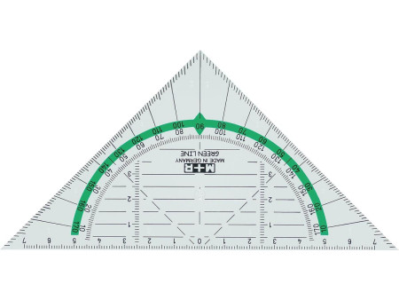 M+R Equerre géométrique 'Green Line', hypoténuse: 160 mm