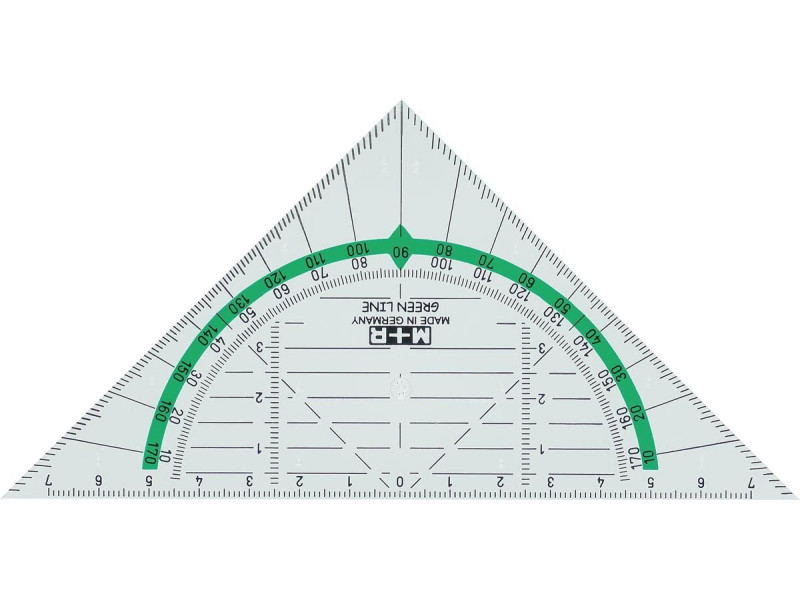 M+R Equerre géométrique 'Green Line', hypoténuse: 160 mm
