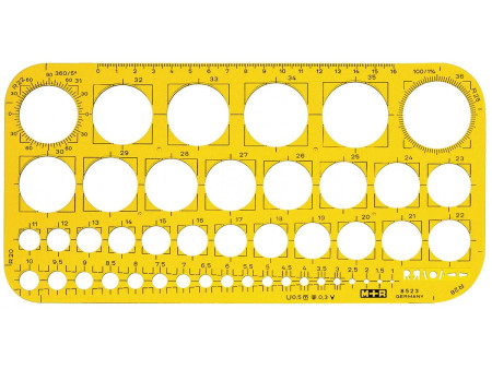 M+R Trace-cercles 1-36 mm, jaune transparent
