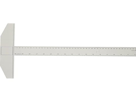 M+R Règle té, longueur de mesure: 750 mm, bleu transparent