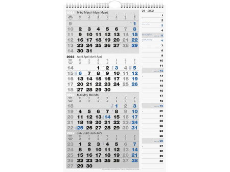 rido idé Calendrier mural 4 mois 'Kombi Planer 4', 2024