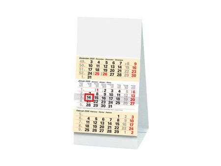 Glocken Calendrier de bureau avec aperçu pour 3 mois, 2026
