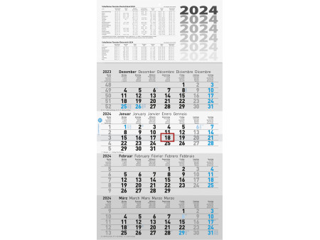 Glocken Calendrier mural '4 mois', 2026, gris