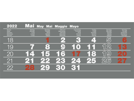 Glocken Calendrier mural '3 mois', 2026, gris